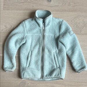 North Face XS Kids Light Blue Sherpa Fleece Jacket